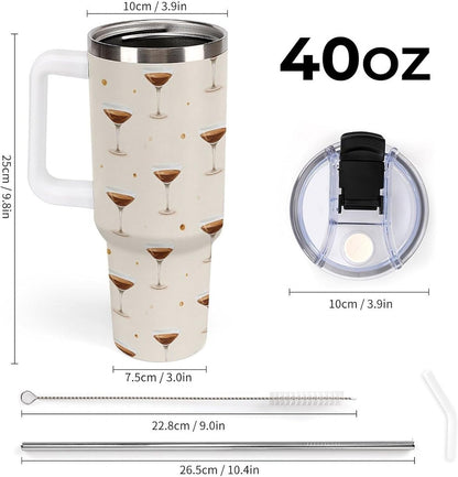 Leakproof Car Cup Vacuum Sealed With Lid For Office Crystal Clear Blue Water Ripple Print Drinkware Light Rose Red-style-5 - Colors H