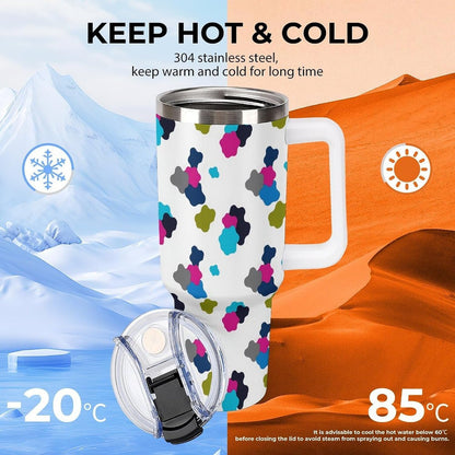 Leakproof Car Cup Vacuum Sealed With Lid For Office Crystal Clear Blue Water Ripple Print Drinkware Light Rose Red-style-5 - Colors H