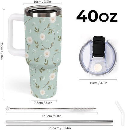 Leakproof Car Cup Vacuum Sealed With Lid For Office Crystal Clear Blue Water Ripple Print Drinkware Light Rose Red-style-5 - Colors H