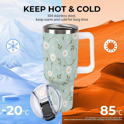 Leakproof Car Cup Vacuum Sealed With Lid For Office Crystal Clear Blue Water Ripple Print Drinkware Light Rose Red-style-5 - Colors H