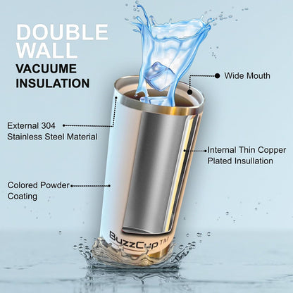 20 oz Stainless Steel Tumbler with Magnetic Slide Lid – Double Wall Insulated Coffee Travel Mug, Leak Proof Iced Coffee Cup, Hot & Cold Tumbler (White)