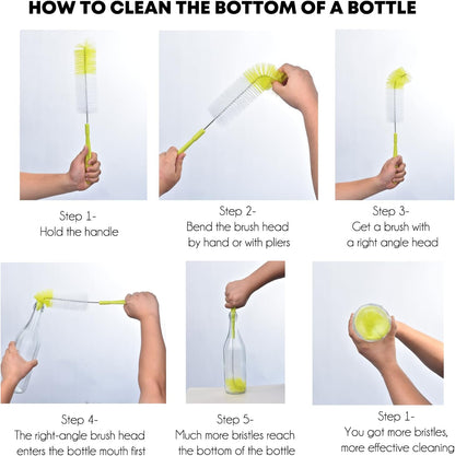 16 inch Long Bottle Brush Cleaner for Washing Wine/Beer/Sport Well/Thermos/Glass, Hummingbird Feeder and Long Narrow Neck Sport Bottles