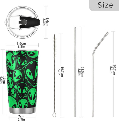 Tumbler Lightning Bolts Doodle Insulated Coffee Cup Beverage Container Travel Mug with Straw and Lid Double Wall Stainless Steel 20oz Holiday Gift
