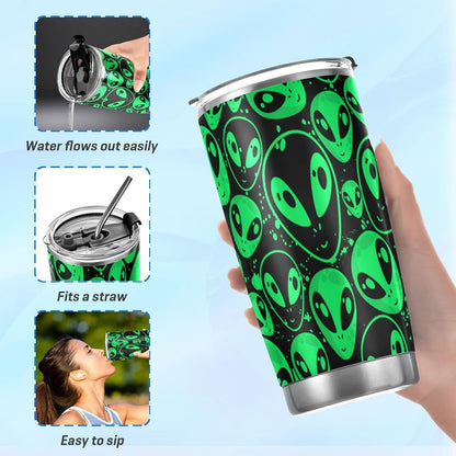 Tumbler Lightning Bolts Doodle Insulated Coffee Cup Beverage Container Travel Mug with Straw and Lid Double Wall Stainless Steel 20oz Holiday Gift