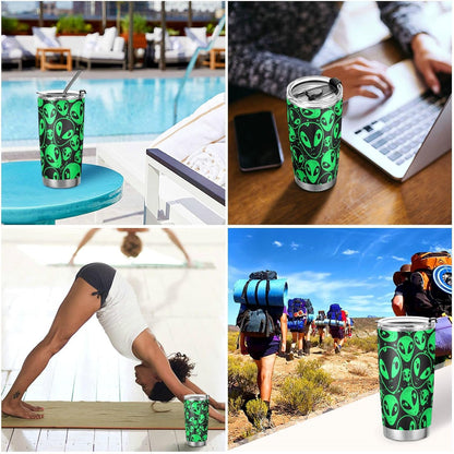 Tumbler Lightning Bolts Doodle Insulated Coffee Cup Beverage Container Travel Mug with Straw and Lid Double Wall Stainless Steel 20oz Holiday Gift