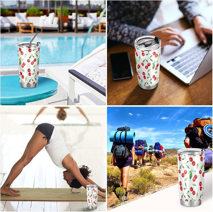 Tumbler Lightning Bolts Doodle Insulated Coffee Cup Beverage Container Travel Mug with Straw and Lid Double Wall Stainless Steel 20oz Holiday Gift