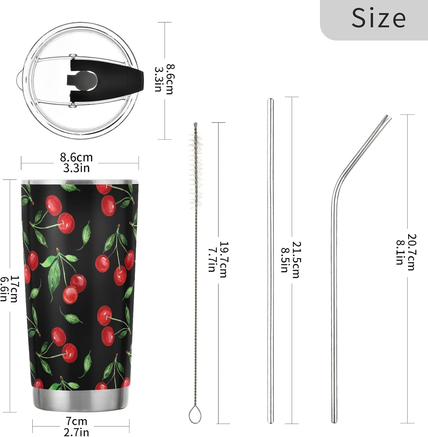 Tumbler Lightning Bolts Doodle Insulated Coffee Cup Beverage Container Travel Mug with Straw and Lid Double Wall Stainless Steel 20oz Holiday Gift