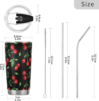 Tumbler Lightning Bolts Doodle Insulated Coffee Cup Beverage Container Travel Mug with Straw and Lid Double Wall Stainless Steel 20oz Holiday Gift