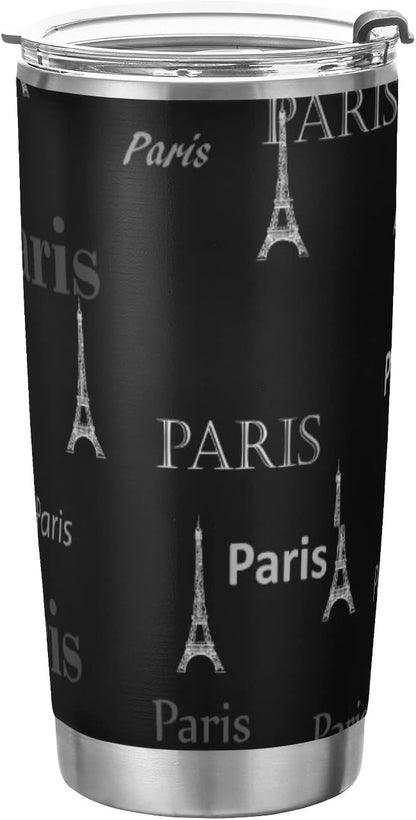Tumbler Lightning Bolts Doodle Insulated Coffee Cup Beverage Container Travel Mug with Straw and Lid Double Wall Stainless Steel 20oz Holiday Gift