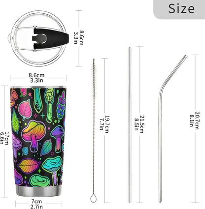 Tumbler Lightning Bolts Doodle Insulated Coffee Cup Beverage Container Travel Mug with Straw and Lid Double Wall Stainless Steel 20oz Holiday Gift