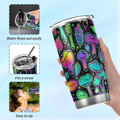 Tumbler Lightning Bolts Doodle Insulated Coffee Cup Beverage Container Travel Mug with Straw and Lid Double Wall Stainless Steel 20oz Holiday Gift