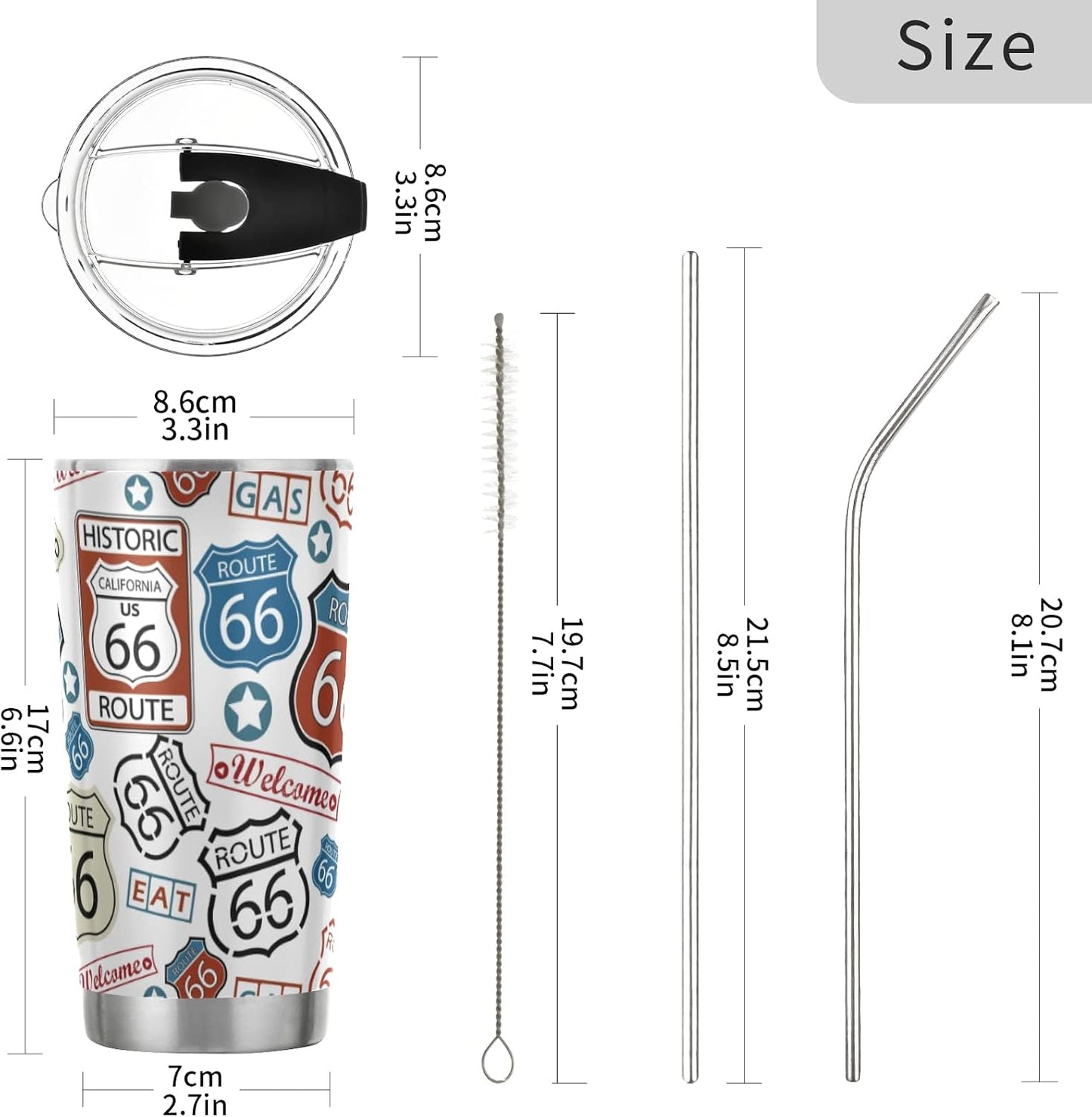 Tumbler Lightning Bolts Doodle Insulated Coffee Cup Beverage Container Travel Mug with Straw and Lid Double Wall Stainless Steel 20oz Holiday Gift