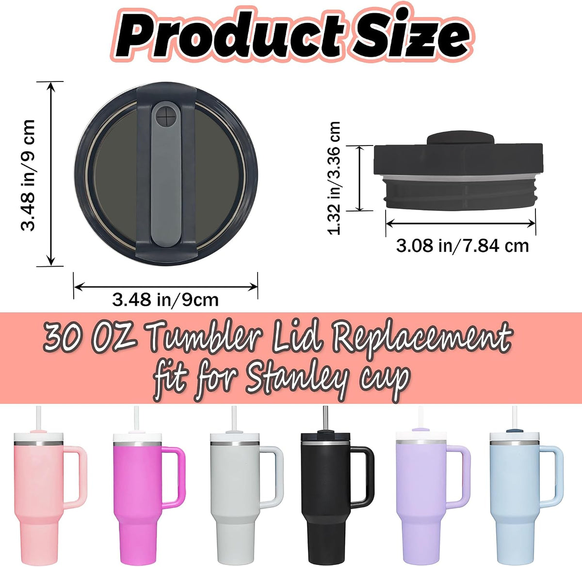 40 oz Tumbler Lid Replacement Compatible with Stanley Cup