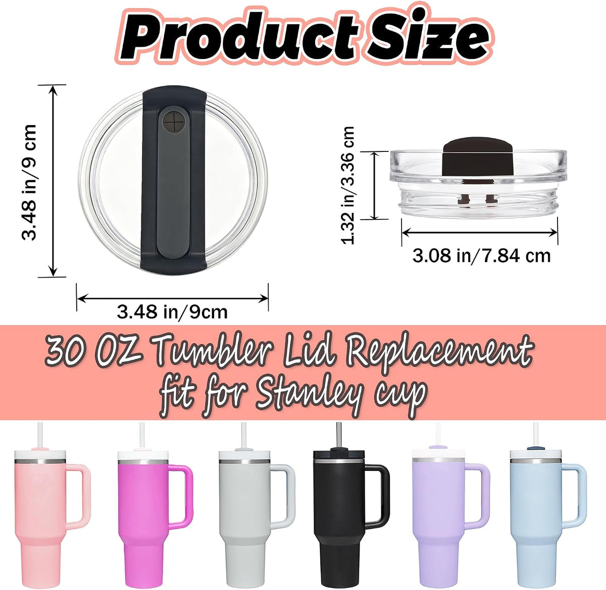 40 oz Tumbler Lid Replacement Compatible with Stanley Cup
