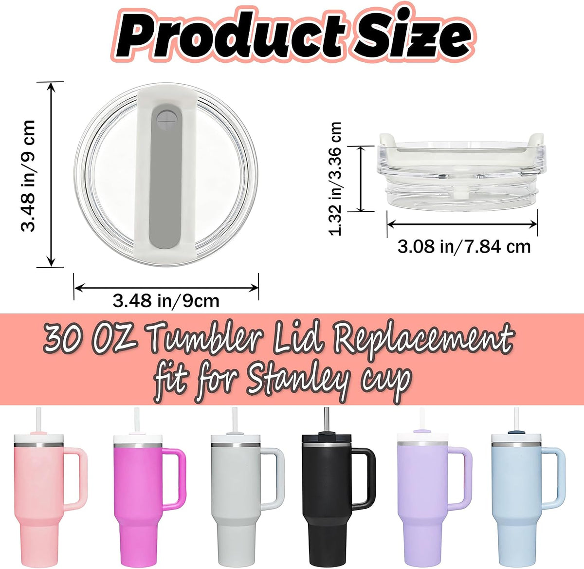 40 oz Tumbler Lid Replacement Compatible with Stanley Cup