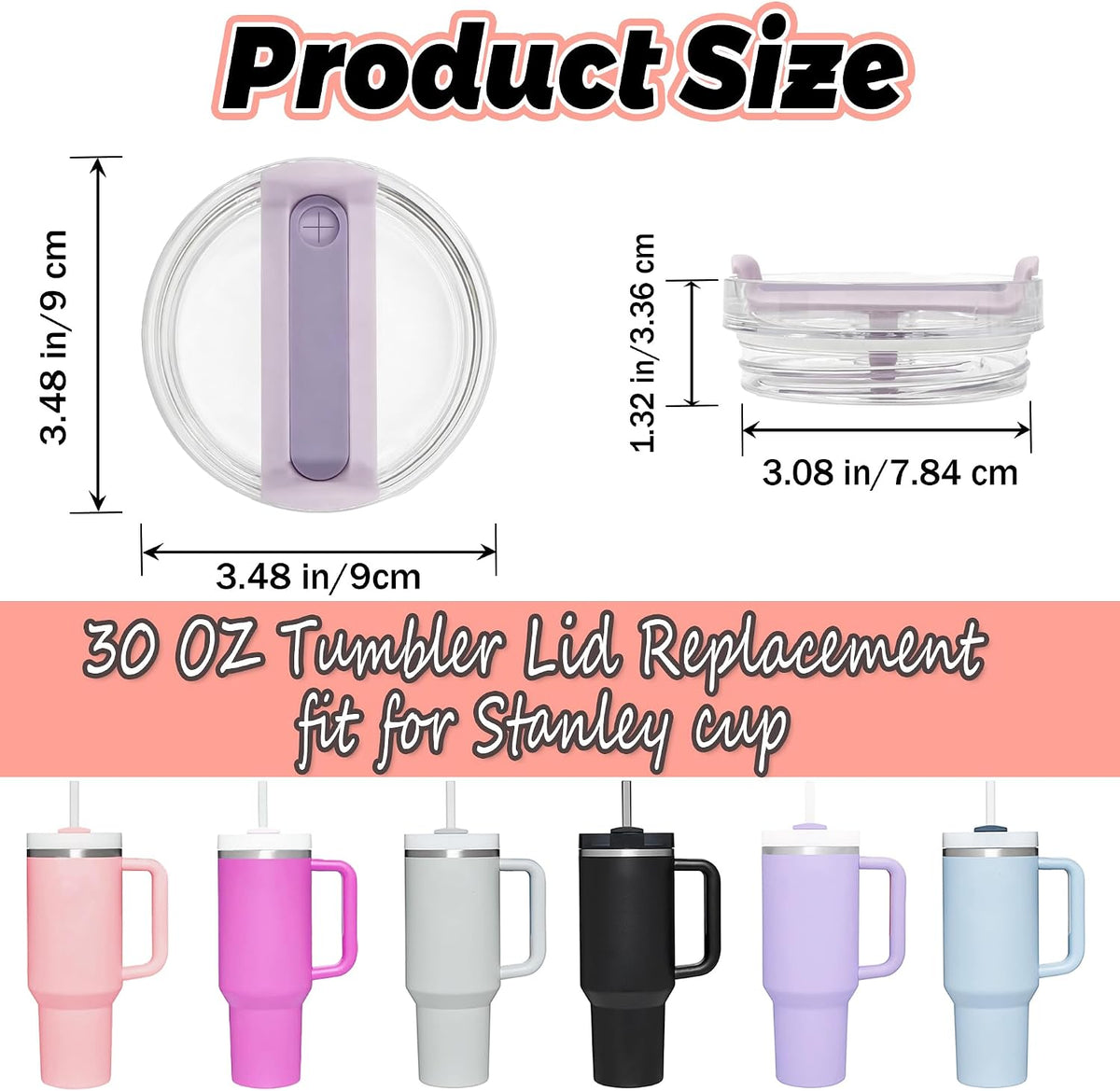 40 oz Tumbler Lid Replacement Compatible with Stanley Cup