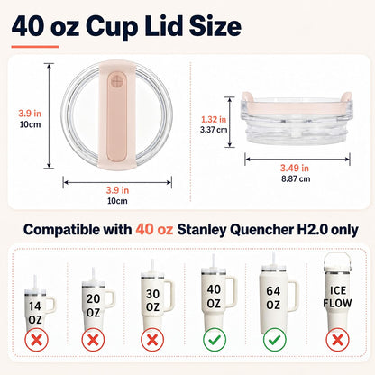 40 oz Tumbler Lid Replacement Compatible with Stanley Cup
