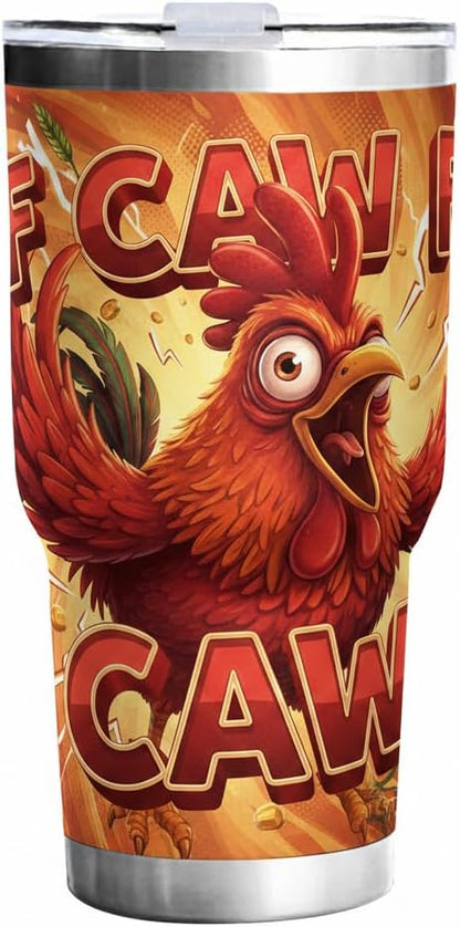 F-Caw-F Sarcastic Adult Humor Tumbler - 30oz Double Wall Vacuum Insulated Stainless Steel Coffee Travel Mug with Splash-Proof Lid - Badass 3D Printed Raven Design, Funny Office Workplace Gag Gift