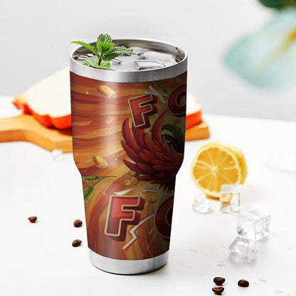 F-Caw-F Sarcastic Adult Humor Tumbler - 30oz Double Wall Vacuum Insulated Stainless Steel Coffee Travel Mug with Splash-Proof Lid - Badass 3D Printed Raven Design, Funny Office Workplace Gag Gift