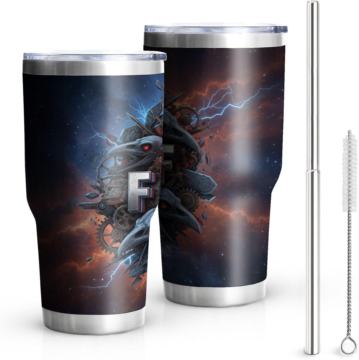 F-Caw-F Sarcastic Adult Humor Tumbler - 30oz Double Wall Vacuum Insulated Stainless Steel Coffee Travel Mug with Splash-Proof Lid - Badass 3D Printed Raven Design, Funny Office Workplace Gag Gift