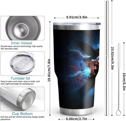 F-Caw-F Sarcastic Adult Humor Tumbler - 30oz Double Wall Vacuum Insulated Stainless Steel Coffee Travel Mug with Splash-Proof Lid - Badass 3D Printed Raven Design, Funny Office Workplace Gag Gift