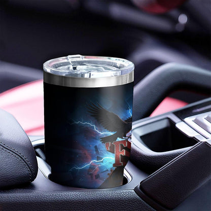 F-Caw-F Sarcastic Adult Humor Tumbler - 30oz Double Wall Vacuum Insulated Stainless Steel Coffee Travel Mug with Splash-Proof Lid - Badass 3D Printed Raven Design, Funny Office Workplace Gag Gift