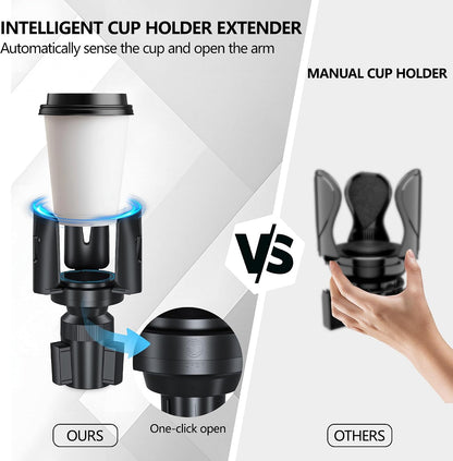 Intelligent Car Cup Holder Expander, Automatic Adjustable, Fits 2.76-4.82in for Coffee Mugs & Large Water Bottles & Travel Tumbler，Auto Cup Holder with Adjustable Insert Accessories