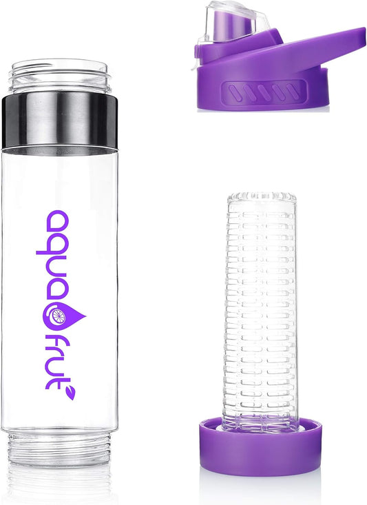 AquaFrut 24 OZ Bottom-Loading Fruit Infuser Water Bottle, BPA-Free Tritan