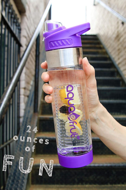AquaFrut 24 OZ Bottom-Loading Fruit Infuser Water Bottle, BPA-Free Tritan