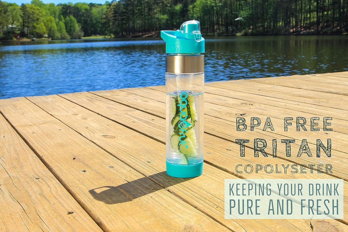 AquaFrut 24 OZ Bottom-Loading Fruit Infuser Water Bottle, BPA-Free Tritan