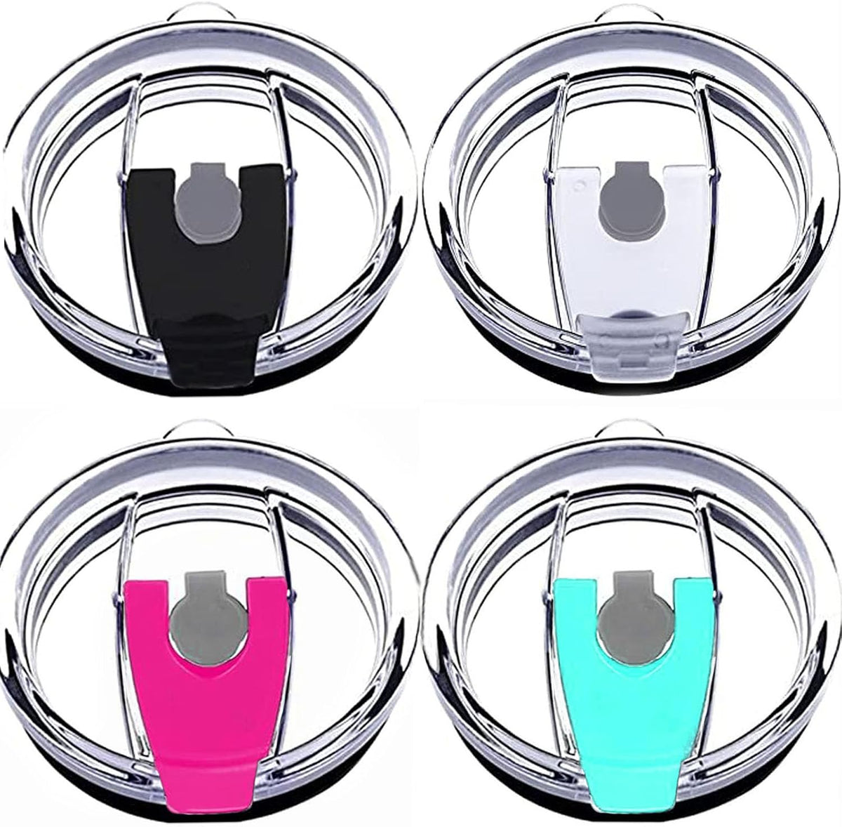 Tumbler Lids Spillproof 20oz,4 Pack Splash Resistant Lid for Beast,Juro,Ozark Trail,Rae Dunn,Atlin,Coffee Mug and More Cooler Cup,Covers for 20oz Tumbler (20OZ-01)