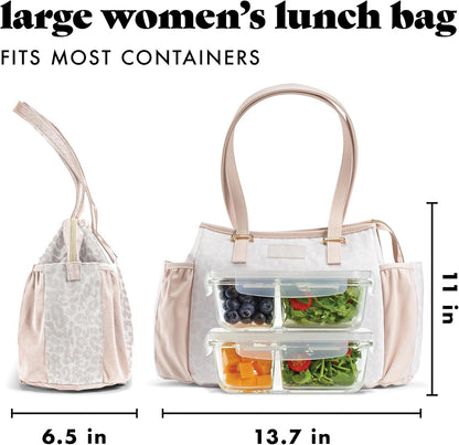 Copley Insulated Lunch Bag for Women w/Containers | Large Capacity Lunch Box for Women with Bottle Pockets, Meal Prep Lunch Tote For Nurses, Work Lunch Tote for Teachers