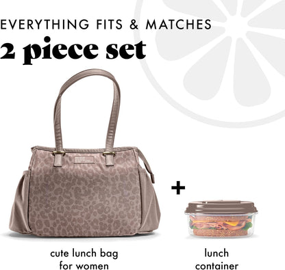 Copley Insulated Lunch Bag for Women w/Containers | Large Capacity Lunch Box for Women with Bottle Pockets, Meal Prep Lunch Tote For Nurses, Work Lunch Tote for Teachers