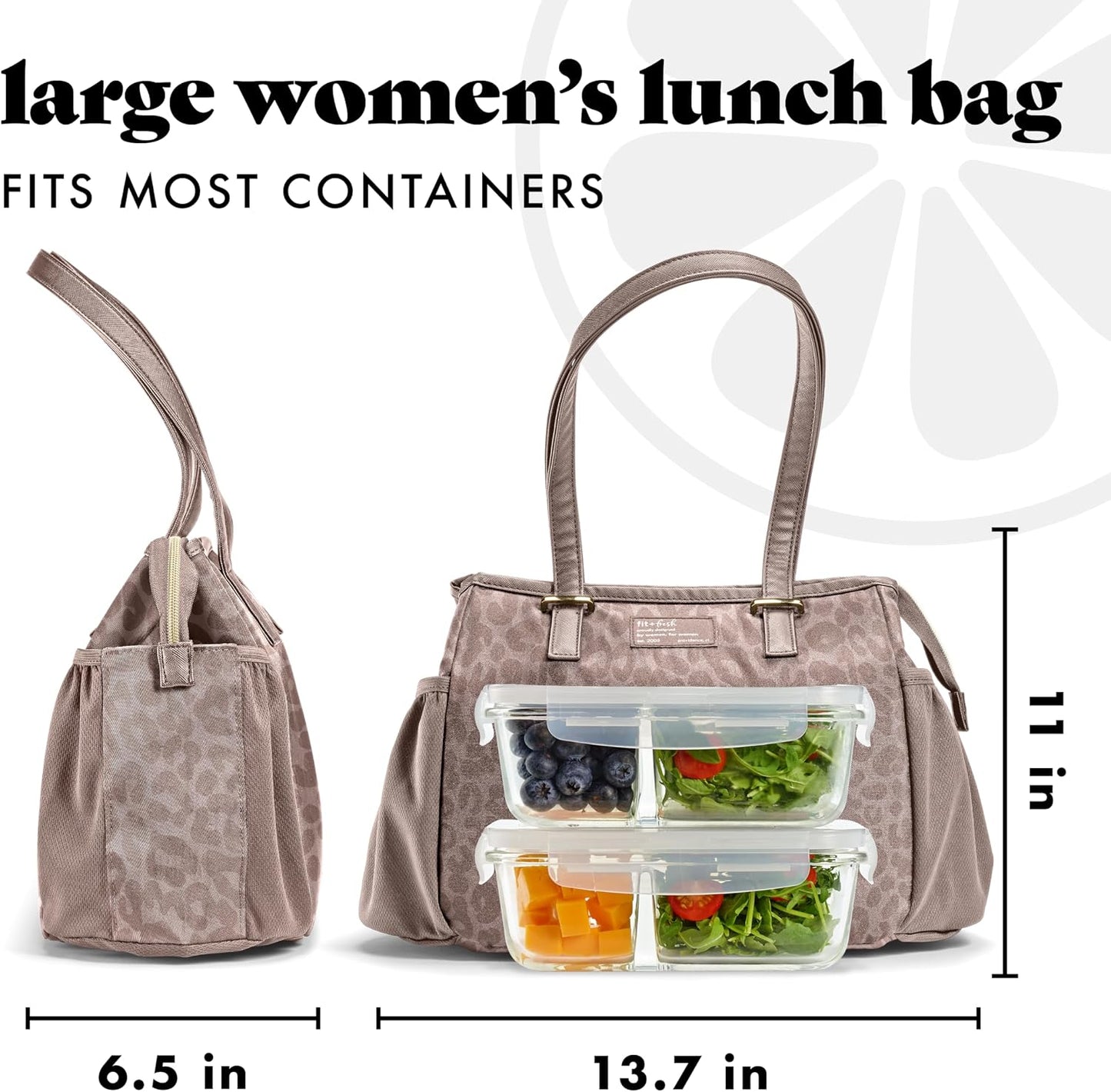 Copley Insulated Lunch Bag for Women w/Containers | Large Capacity Lunch Box for Women with Bottle Pockets, Meal Prep Lunch Tote For Nurses, Work Lunch Tote for Teachers