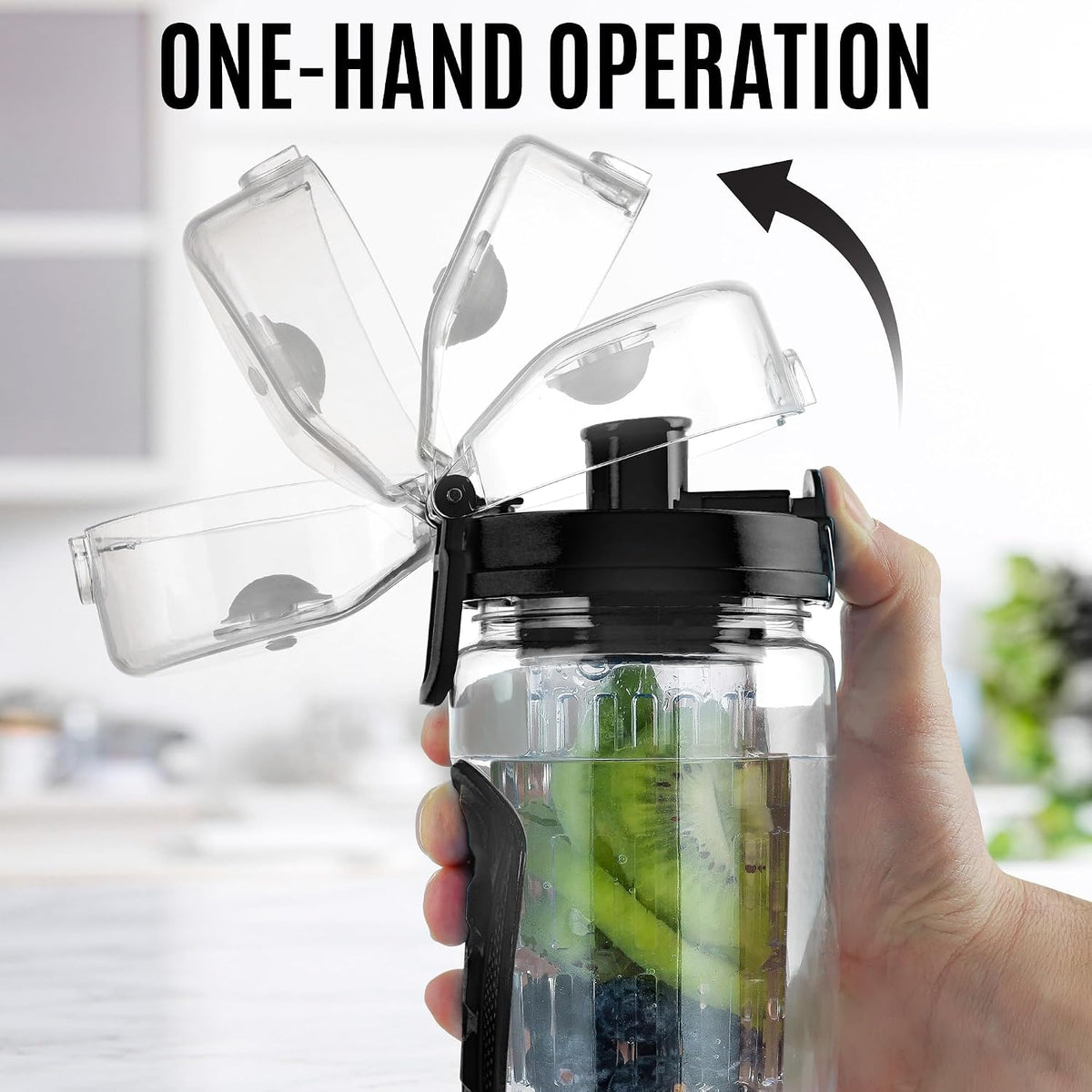Zulay Fruit Infuser Water Bottle - 34oz - Leakproof With Full-Length Infusion Rod - Men Women's Ideal Fitness Gift Or For Gym, Camping