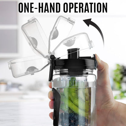 Zulay Fruit Infuser Water Bottle - 34oz - Leakproof With Full-Length Infusion Rod - Men Women's Ideal Fitness Gift Or For Gym, Camping