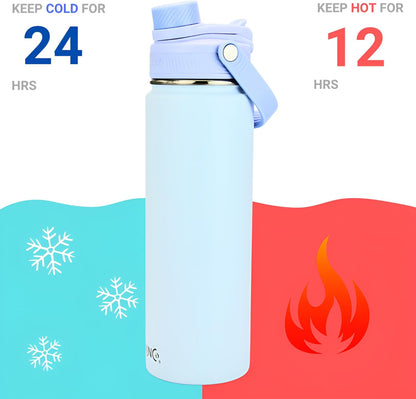 Stainless Steel Water Bottle Spout Lid Vacuum Insulated Double Wall Water Bottle Wide Mouth Leak Proof Keep Cold Sport Camping Hiking - Colors B