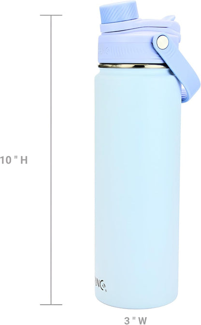 Stainless Steel Water Bottle Spout Lid Vacuum Insulated Double Wall Water Bottle Wide Mouth Leak Proof Keep Cold Sport Camping Hiking - Colors B