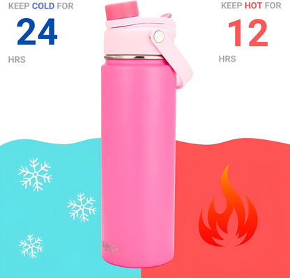 Stainless Steel Water Bottle Spout Lid Vacuum Insulated Double Wall Water Bottle Wide Mouth Leak Proof Keep Cold Sport Camping Hiking - Colors B