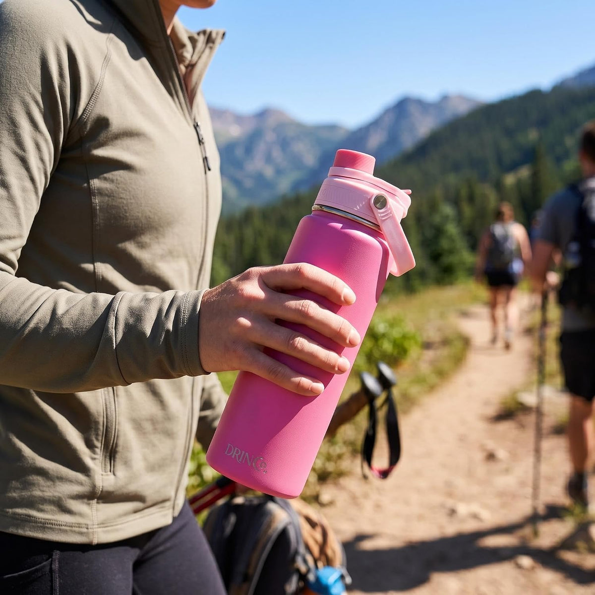 Stainless Steel Water Bottle Spout Lid Vacuum Insulated Double Wall Water Bottle Wide Mouth Leak Proof Keep Cold Sport Camping Hiking - Colors B
