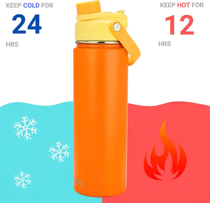 Stainless Steel Water Bottle Spout Lid Vacuum Insulated Double Wall Water Bottle Wide Mouth Leak Proof Keep Cold Sport Camping Hiking - Colors B