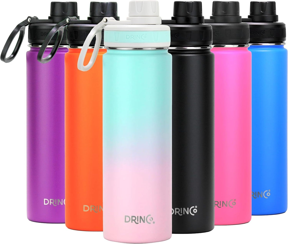 Stainless Steel Water Bottle Spout Lid Vacuum Insulated Double Wall Water Bottle Wide Mouth Leak Proof Keep Cold Sport Camping Hiking - Colors B