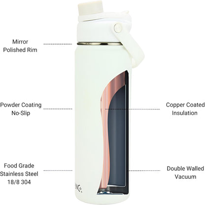 Stainless Steel Water Bottle Spout Lid Vacuum Insulated Double Wall Water Bottle Wide Mouth Leak Proof Keep Cold Sport Camping Hiking - Colors B
