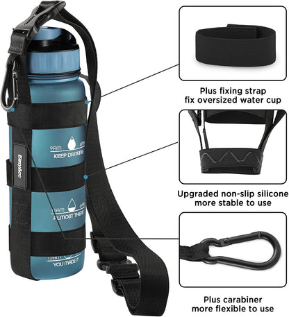 Water Bottle Holder Strap Sling, for Owala FreeSip 24 32 54 oz, Hydro Flask, Cirkul, Yeti, Stanley Flip, Universal Water Bottles, with Carabiner, for Walking Curise Travel (Bottle Excluded)