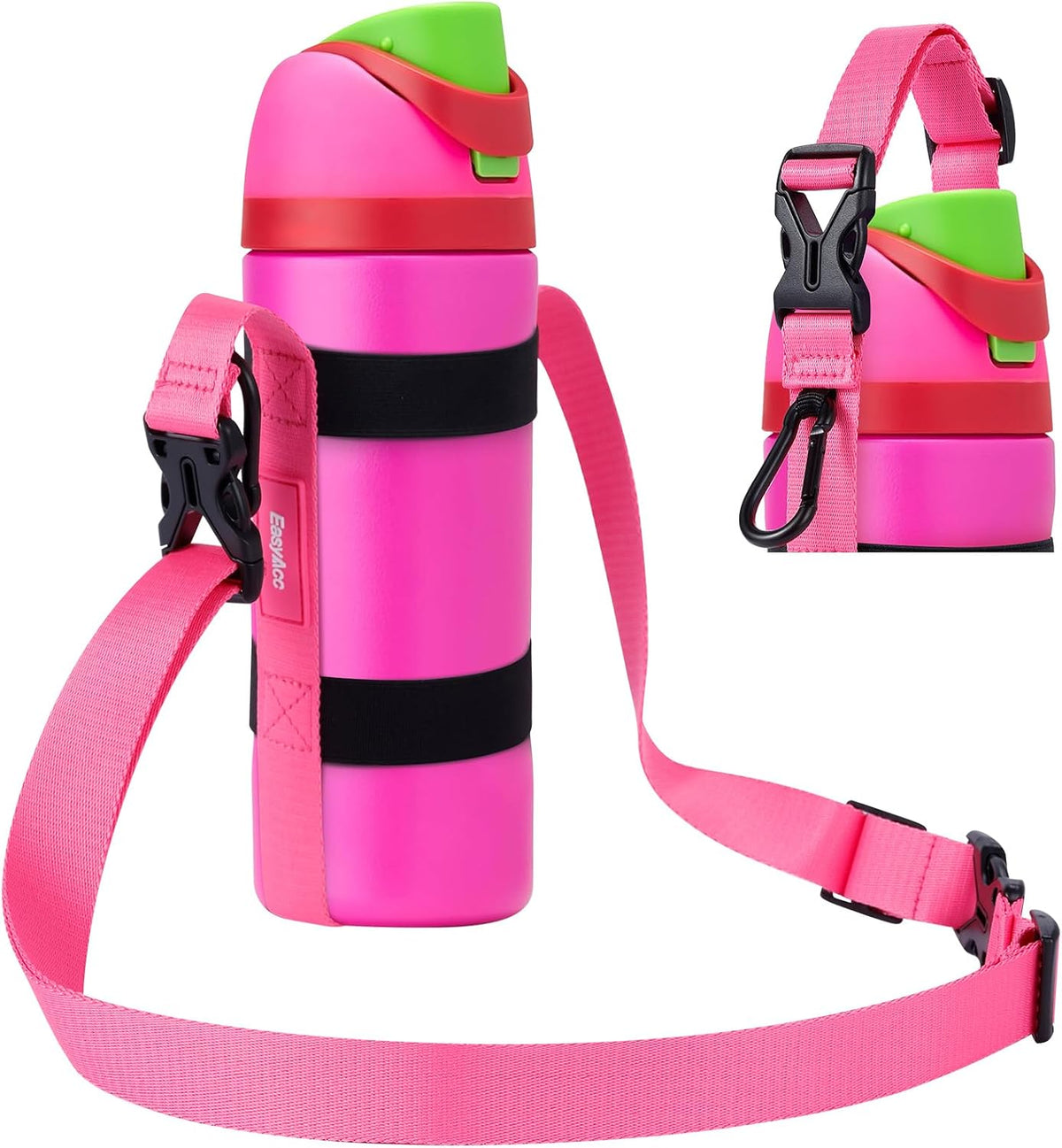 Water Bottle Holder Strap Sling, for Owala FreeSip 24 32 54 oz, Hydro Flask, Cirkul, Yeti, Stanley Flip, Universal Water Bottles, with Carabiner, for Walking Curise Travel (Bottle Excluded)