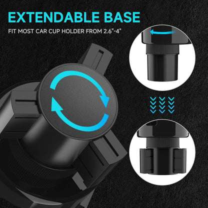 Car Cup Holder Tray, 9.5”Detachable Car Food Tray Table for Eating
