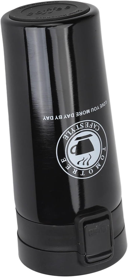 Insulated Coffee Cup Stainless Steel Vacuum Flask with Flip Lid for Travel Work Car Keeps Hot Leak Proof Portable (380ml)
