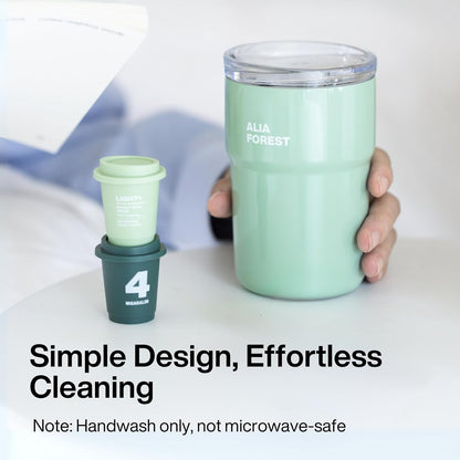 12 oz Coffee Mug with Lid, for Cold & Hot Drinks, Vacuum Insulated Stainless Steel Coffee Tumbler for Cold & Hot Drinks, Reusable Double-Wall, BPA-Free, Seafoam Green (NO.2)
