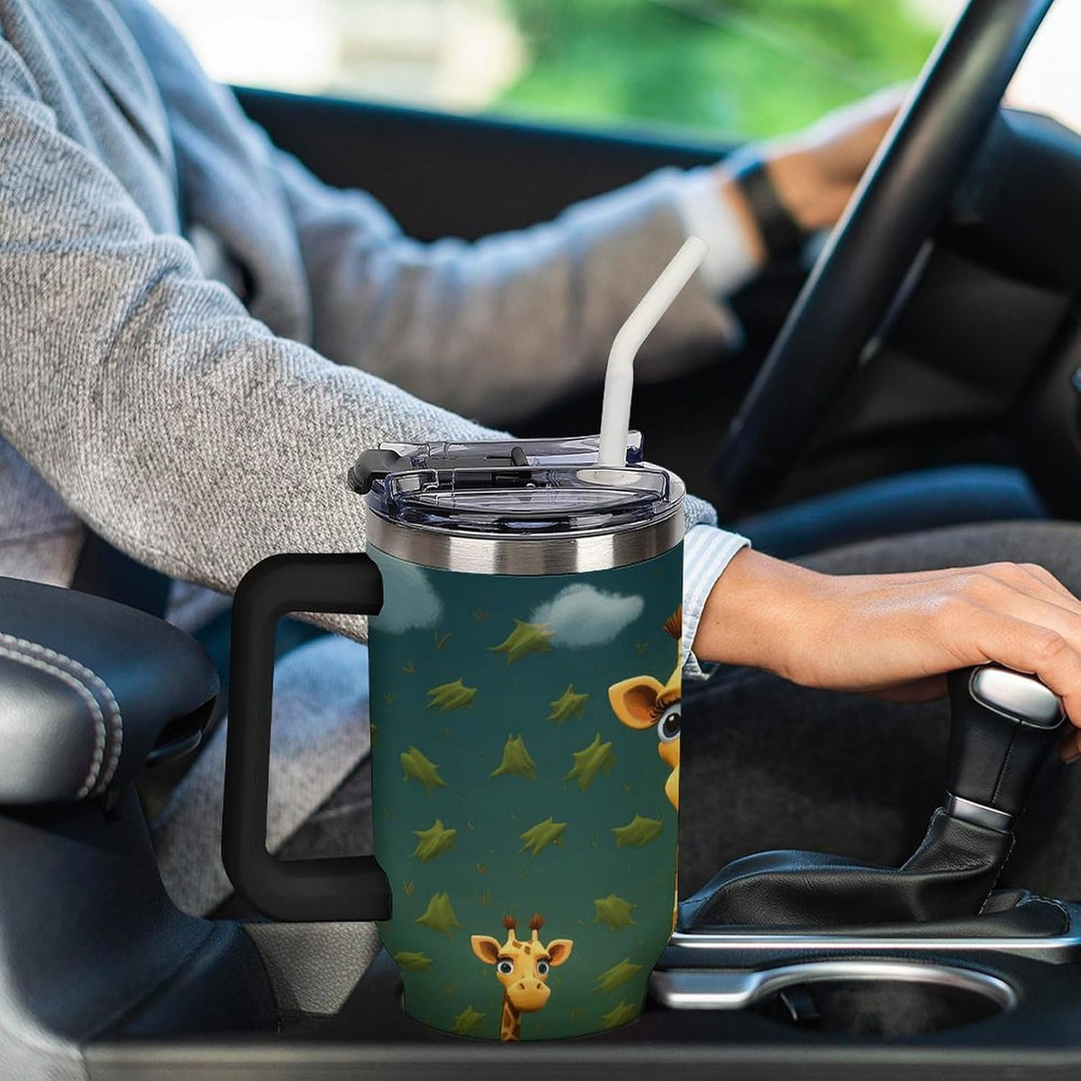 40 Oz Double Insulated Tumblers With Handles Pelican Birds Printed Insulated Tumbler With Straw With Lid Leak-proof Stainless Steel Travel Coffee Mug - Colors A