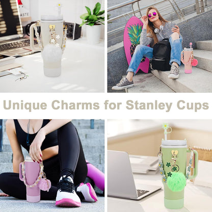 3tyto 13 Pcs Stanley Cup Accessories Set Including Water Bottle Handle Strap, Siliocne Stanley Cup Boot, Siliocne Straw Cover, Stanley Charms for Stanleys Cup 40oz & 30oz Tumbler